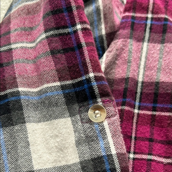Women's Plaid Button Down Shirt in Pink and White - Picture 6 of 6